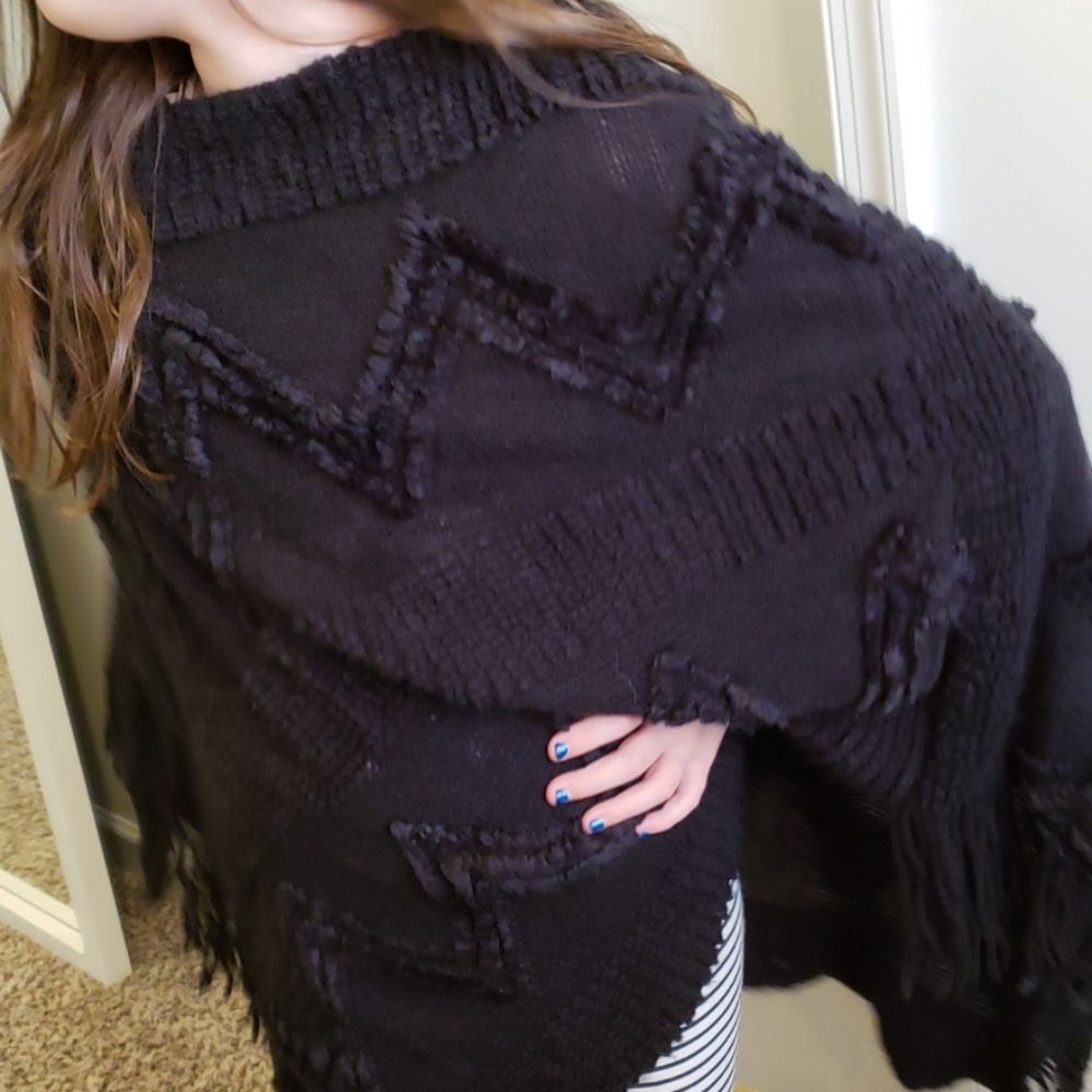 Vintage Black Poncho Sweater